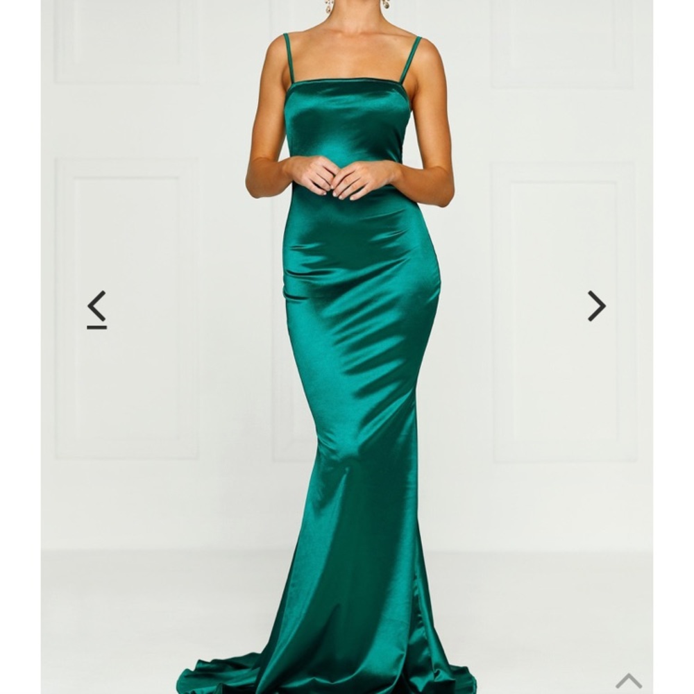 emerald satin dress